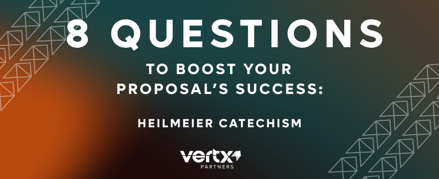 Image reading, "8 Questions to Boost Your Proposal's Success: Heilmeier Catechism"
