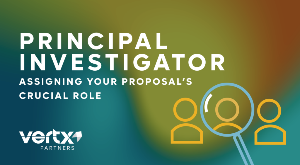 Image reading, "Principal Investigator: Assigning Your Proposal's Crucial Role"