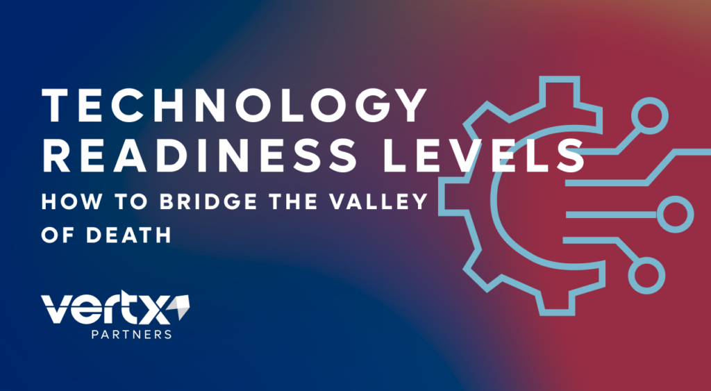 Image reading, "Technology Readiness Levels: How to Bridge the Valley of Death"
